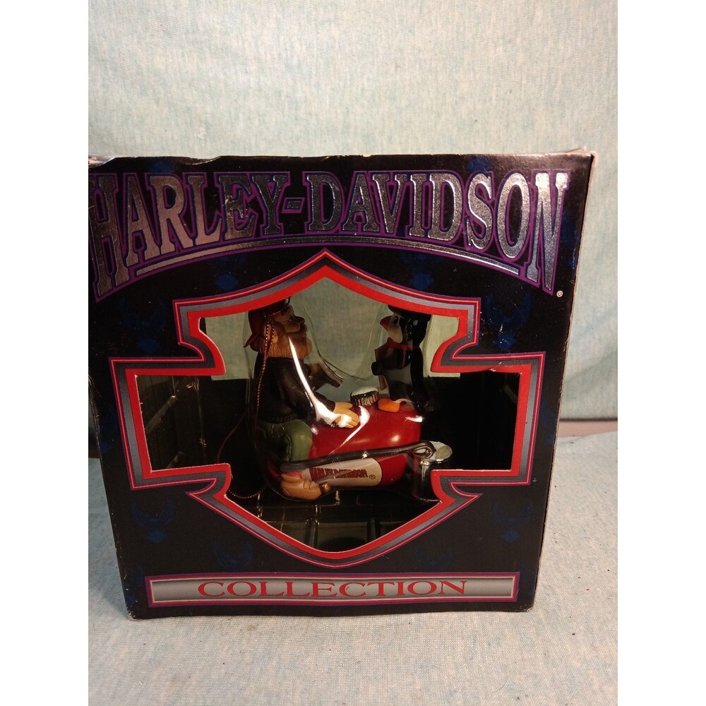 Harley Davidson Christmas Collection Ornament North Pole Santa And Penguin